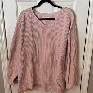Goodthreads Women's V-Neck Sweater in Soft Pink